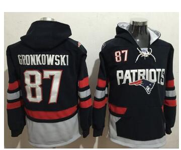 New England Patriots #87 Rob Gronkowski Blue Sawyer Hooded Sweatshirt NFL Hoodie