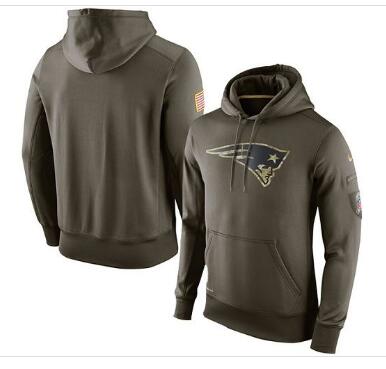 Men's New England Patriots Nike Olive Salute To Service KO Performance Hoodie