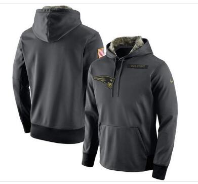 Men's New England Patriots Nike Anthracite Salute to Service Player Performance Hoodie