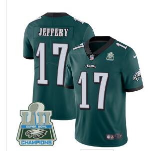 Nike Eagles #17 Alshon Jeffery Midnight Green Team Color Super Bowl LII Champions Men's Stitched NFL Vapor Untouchable Limited Jersey