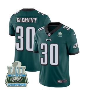 Nike Eagles #30 Corey Clement Midnight Green Team Color Super Bowl LII Champions Men's Stitched NFL Vapor Untouchable Limited Jersey