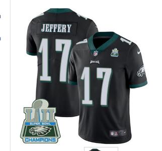 Nike Eagles #17 Alshon Jeffery Black Alternate Super Bowl LII Champions Men's Stitched NFL Vapor Untouchable Limited Jersey