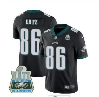 Nike Eagles #86 Zach Ertz Black Alternate Super Bowl LII Champions Men's Stitched NFL Vapor Untouchable Limited Jersey