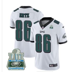 Nike Eagles #86 Zach Ertz White Super Bowl LII Champions Men's Stitched NFL Vapor Untouchable Limited Jersey