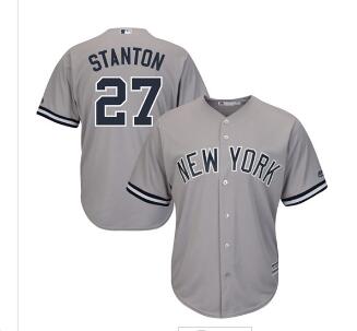 New York Yankees 27 Giancarlo Stanton Baseball Jersey Gray