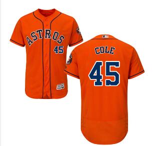 Houston Astros #45 Gerrit Cole Orange Flexbase Authentic Collection Stitched MLB Jersey