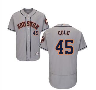 Houston Astros #45 Gerrit Cole Grey Flexbase Authentic Collection Stitched MLB Jersey