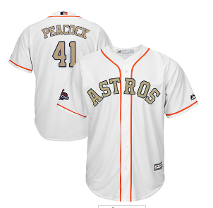 Houston Astros #41 Brad Peacock White 2018 Gold Program Cool Base Stitched MLB Jersey