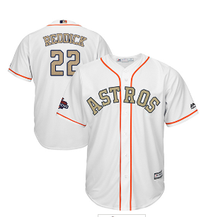 Houston Astros #22 Josh Reddick White 2018 Gold Program Cool Base Stitched MLB Jersey