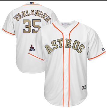 Men's Houston Astros #35 Justin Verlander White 2018 Baseball Jersey