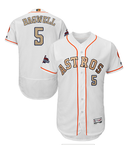 Houston Astros #5 Jeff Bagwell White FlexBase Authentic 2018 Gold Program Cool Base Stitched MLB Jersey