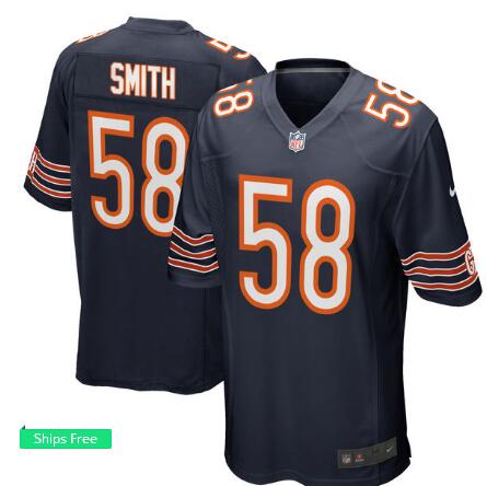 Men's Chicago Bears Roquan Smith Nike Navy 2018 NFL Draft First Round Pick Game Jersey