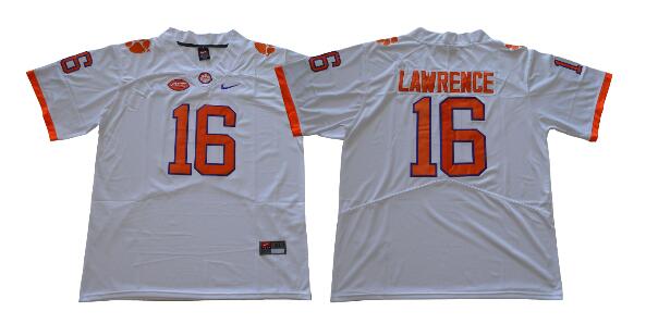 Men Clemson Tigers 16 Trevor Lawrence NCAAA Collage Football Jersey