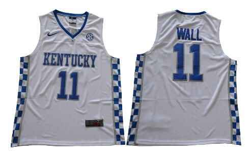 2018 New Kentucky Wildcats John Wall #11 Royal White College Basketball Jerseys