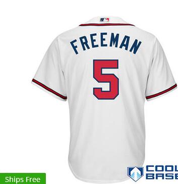 Men's Atlanta Braves Freddie Freeman Majestic White Home Cool Base Player Jersey