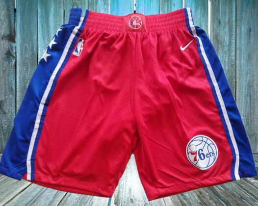 Men's Philadelphia 76ers Nike Red Statement Swingman Basketball Shorts