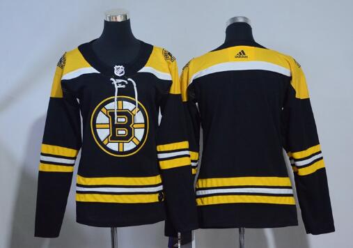 Women Youth/Kids Adidas Bruins Blank Black  Stitched NHL Jersey