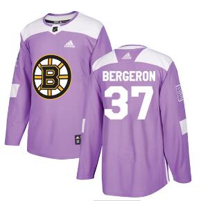 Adidas Bruins #37 Patrice Bergeron Purple Authentic Fights Cancer  Men Stitched NHL Jersey