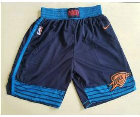 Men's Oklahoma City Thunder Navy Blue 2017-2018 Nike Swingman Stitched NBA Shorts