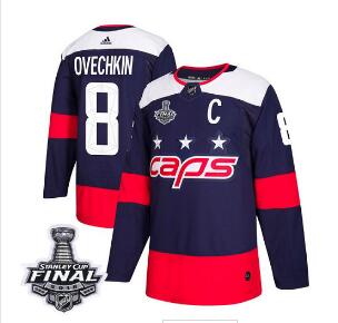 Adidas Capitals #8 Alex Ovechkin Navy Authentic 2018 Stadium Series Stanley Cup Final Stitched NHL Jersey