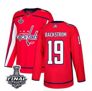 Adidas Capitals #19 Nicklas Backstrom Red Home Authentic 2018 Stanley Cup Final Stitched NHL Jersey