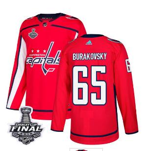 Adidas Capitals #65 Andre Burakovsky Red Home Authentic 2018 Stanley Cup Final Stitched NHL Jersey