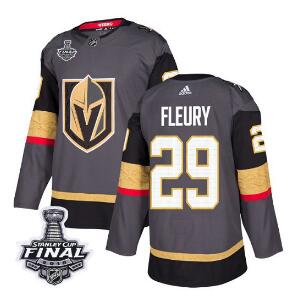 Adidas Golden Knights #29 Marc-Andre Fleury Grey Home Authentic 2018 Stanley Cup Final Stitched NHL Jersey