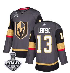 Adidas Golden Knights #13 Brendan Leipsic Grey Home Authentic 2018 Stanley Cup Final Stitched NHL Jersey