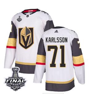 Adidas Golden Knights #71 William Karlsson White Road Authentic 2018 Stanley Cup Final Stitched NHL Jersey