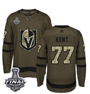 Adidas Golden Knights #77 Brad Hunt Green Salute to Service 2018 Stanley Cup Final Stitched NHL Jersey