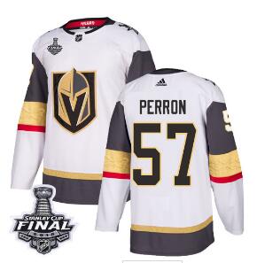 Adidas Golden Knights #57 David Perron White Road Authentic 2018 Stanley Cup Final Stitched NHL Jersey