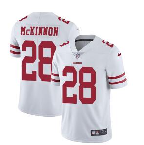 Nike San Francisco 49ers #28 Jerick McKinnon White Men's Stitched NFL Vapor Untouchable Limited Jersey Nike San Francisco 49ers #28 Jerick McKinnon White Men's Stitched NFL Vapor Untouchable Limited Jersey