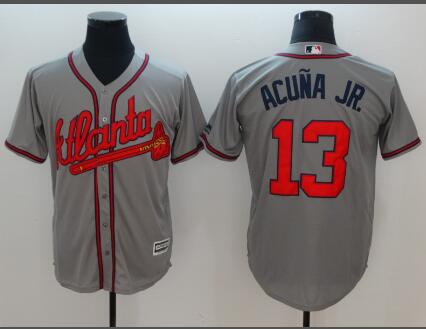 Men's Atlanta Braves Ronald Acuña Jr. Baseball Jersey Gray