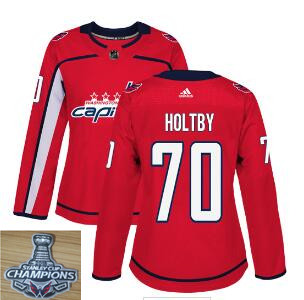 Women Adidas Capitals #70 Braden Holtby Red 2018 Stadium Series Stanley Cup Champions Stitched NHL Jersey