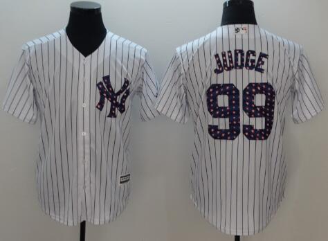 Men's New York Yankees Aaron Judge Majestic White 2018 Stars & Stripes Cool Base Player Jersey