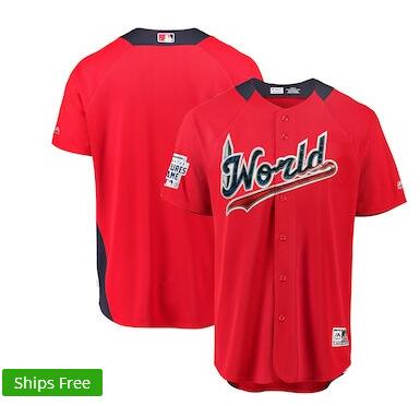 Men's World Majestic Scarlet 2018 MLB All-Star Futures Game Authentic On-Field Team Jersey