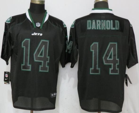 Nike New York Jets 14 Darnold Lights Out Black Elite Jerseys