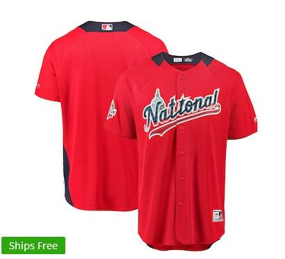 Men's National League Majestic Scarlet 2018 MLB All-Star Game Home Run Derby Team Jersey