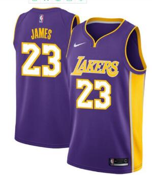 New Men Nike Mens Los Angeles Lakers 23# Lebron James Basketball Jersey Purple