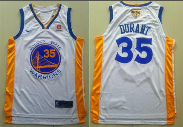 2018 Final Patch Men's Golden State Warriors Kevin Durant Basketball JERSEY White