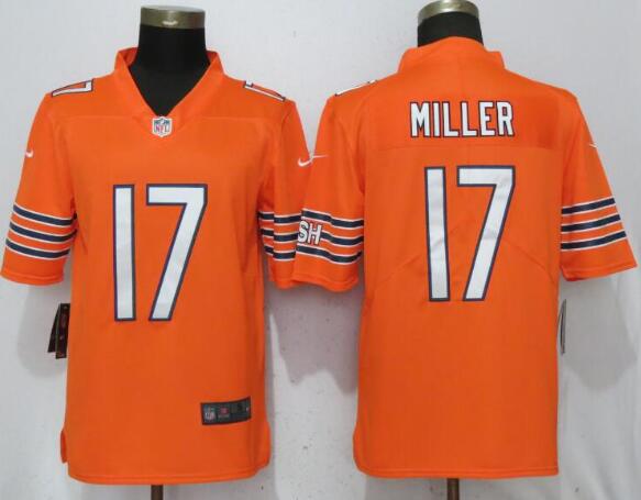 New Nike Chicago Bears 17 Miller Orange 2017 Vapor Untouchable Limited Player Men Jersey