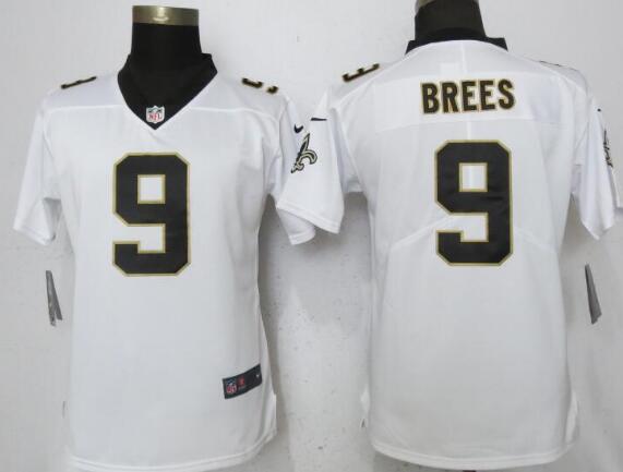 nike New Orleans Saints 9 Drew Brees white women football Jerseys