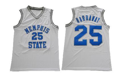 MEMPHIS STATE College JERSEY #25 PENNY HARDAWAY Basketball Jersey