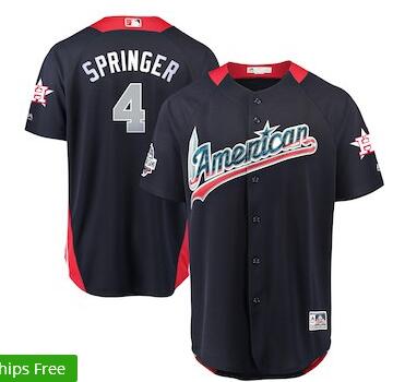 Men's American League George Springer Majestic Navy 2018 MLB All-Star Game Home Run Derby Player Jersey