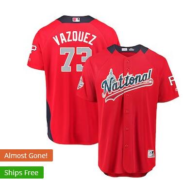 Men's National League Felipe Vazquez Majestic Red 2018 MLB All-Star Game Home Run Derby Player Jersey