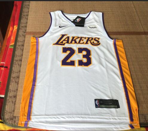 New Men Nike Mens Los Angeles Lakers 23# Lebron James Basketball Jersey White