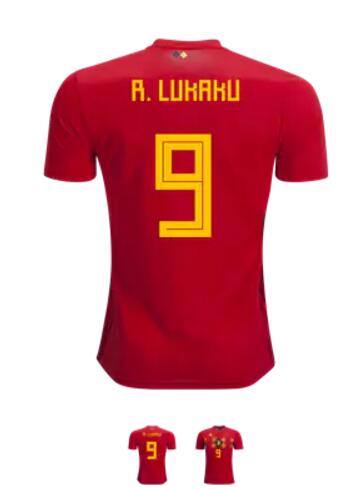 Men Romelu Lukaku Belgium 2018 Home Jersey by adidas