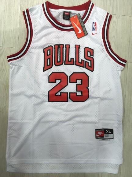 Chicago Bulls 23 jordan white basketball jersey