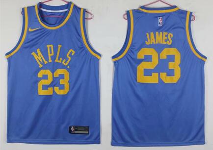 New Men Nike Mens Los Angeles Lakers 23# Lebron James Basketball Jersey  Blue