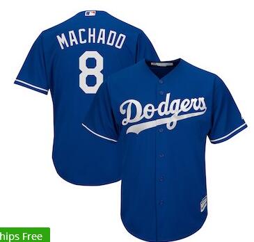 Men's Los Angeles Dodgers Manny Machado Majestic Royal Official Cool Base Player Jersey